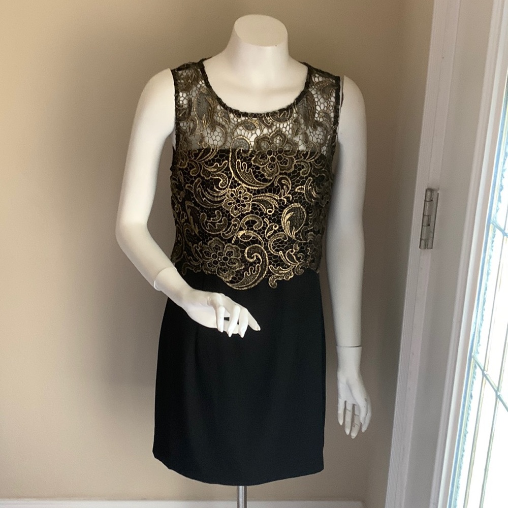 Black and Gold Cocktail Jr. Women’s Dress Size Medium